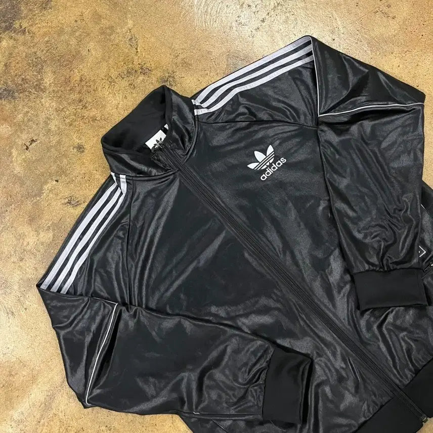 [BUNJANG] Adidas Black 3-Stripes Track Top Jersey (XL) / [정품/XL] 아디다스 블랙 삼선 트랙탑 져지