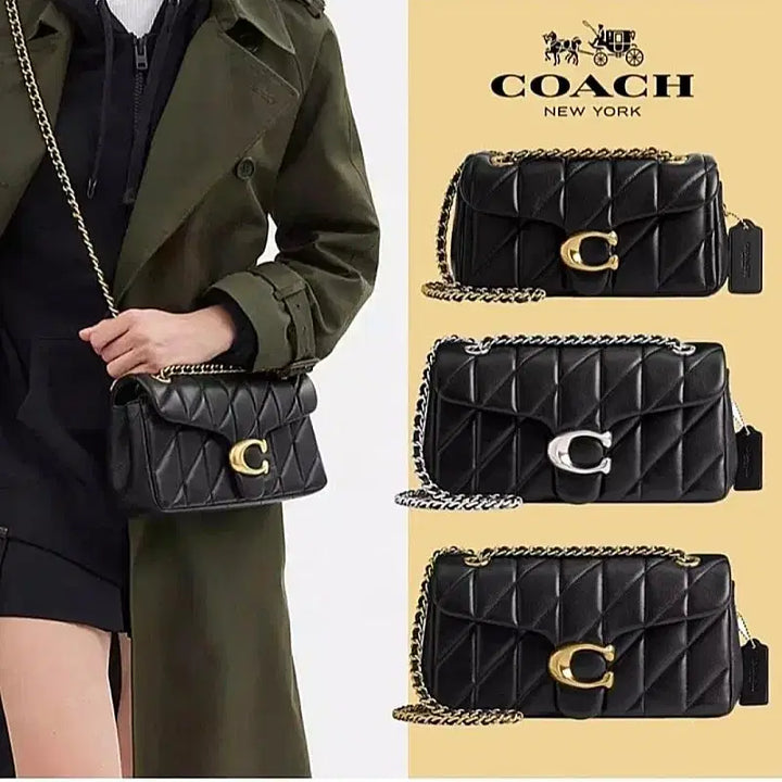 [BUNJANG] Coach Quilted Tabby Chain Shoulder Bag Black/Gold Size 26 / [할인~5/30]코치 퀄팅 태비 체인 숄더백 [블랙/골드] 26사이즈