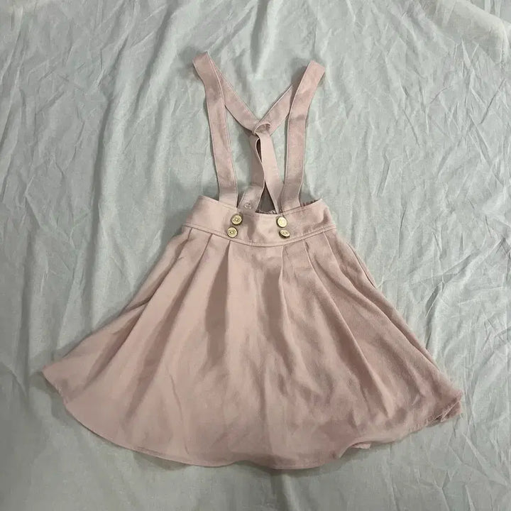 [BUNJANG] Hello Kitty Mori Girl Light Pink Overalls Skirt / 헬로키티 모리걸 하구미 연핑크 멜빵 스커트