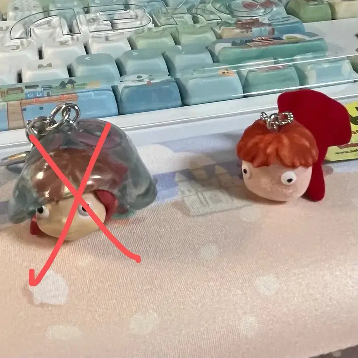[BUNJANG] Ponyo Keychain (Ghibli) / 고전 포뇨 키링 지브리 인형 물고기 열쇠고리