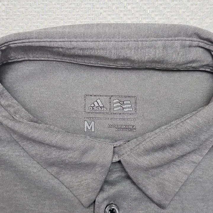 [BUNJANG] Adidas Gray Three-Stripes Short-Sleeve Polo Shirt / 아디다스 그레이 삼선 반팔 폴로티
