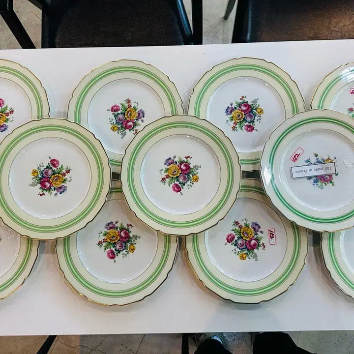 [BUNJANG] Antique Limoges Ceramic Plates Set of 11 / 프랑스 리모주 엔틱 세라믹 접시11개