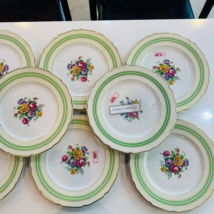 [BUNJANG] Antique Limoges Ceramic Plates Set of 11 / 프랑스 리모주 엔틱 세라믹 접시11개