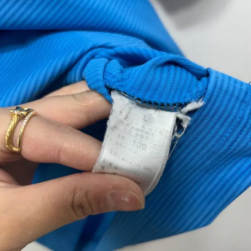 [BUNJANG] The North Face Blue Stripe Short Sleeve Polo Shirt Size 100 / 노스페이스 블루 스트라이프 반팔 폴로티 100사이즈