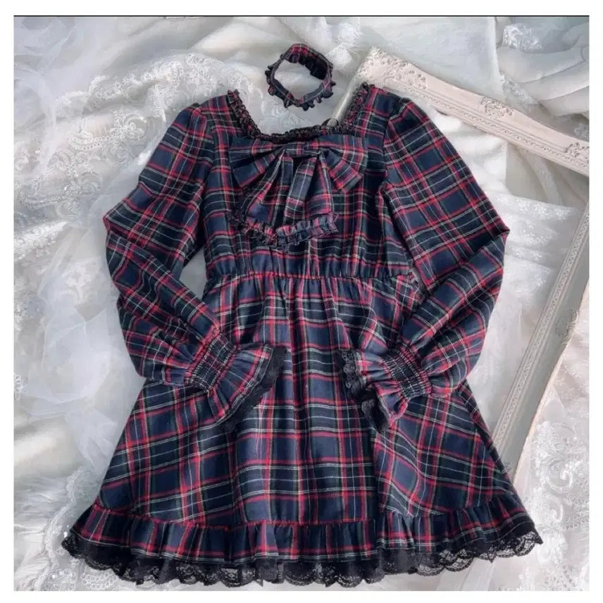 [BUNJANG] Maz Primiero Check Choker Dress One-Piece / 마즈 프리메로 체크 초커원피스