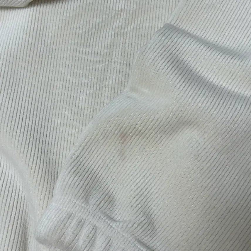 [BUNJANG] Ivory Corduroy Half-Zip Sweatshirt / 아이보리 코듀로이 하프집업
