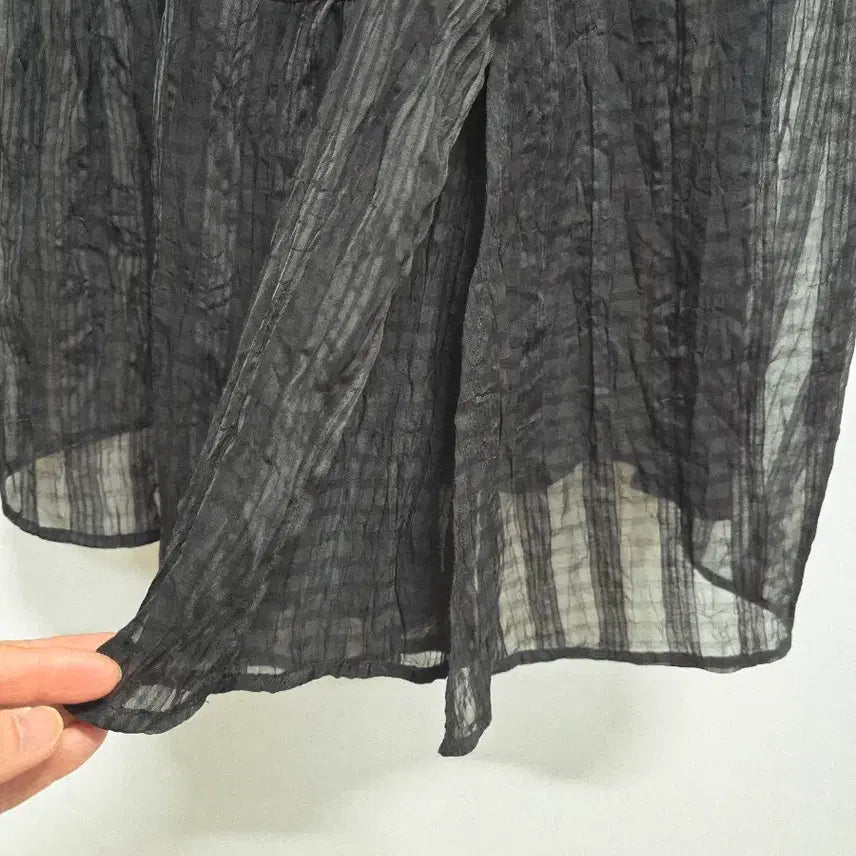 [BUNJANG] SYSTEM Black Tiered Asymmetrical Long Skirt / 시스템 블랙 캉캉 롱 언발란싱 스커트
