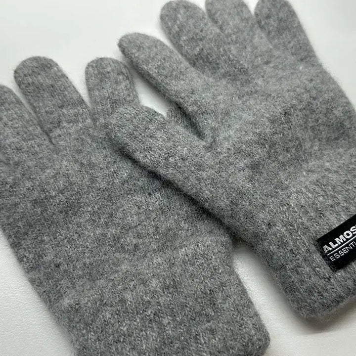 [BUNJANG] Almost Blue Knit Wool Gloves Gray / (상태최상) 얼모스트블루 니트 장갑 울장갑 회색 그레이