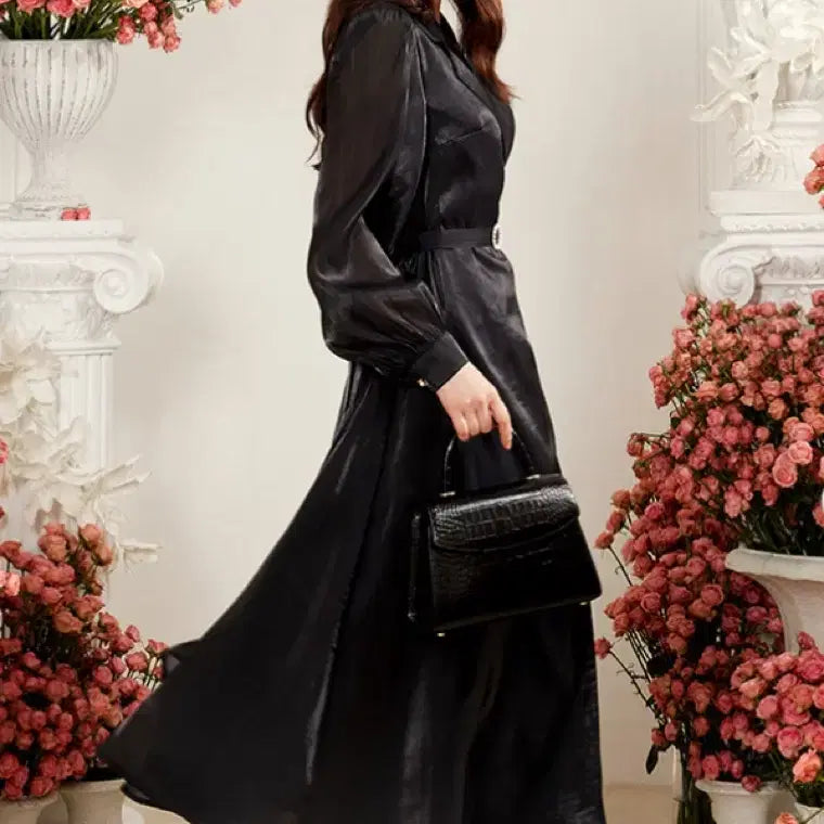[BUNJANG] Grace Yu Daisy Satin Long Dress 21SS / 그레이스유 데이지 새틴 롱 원피스 21SS
