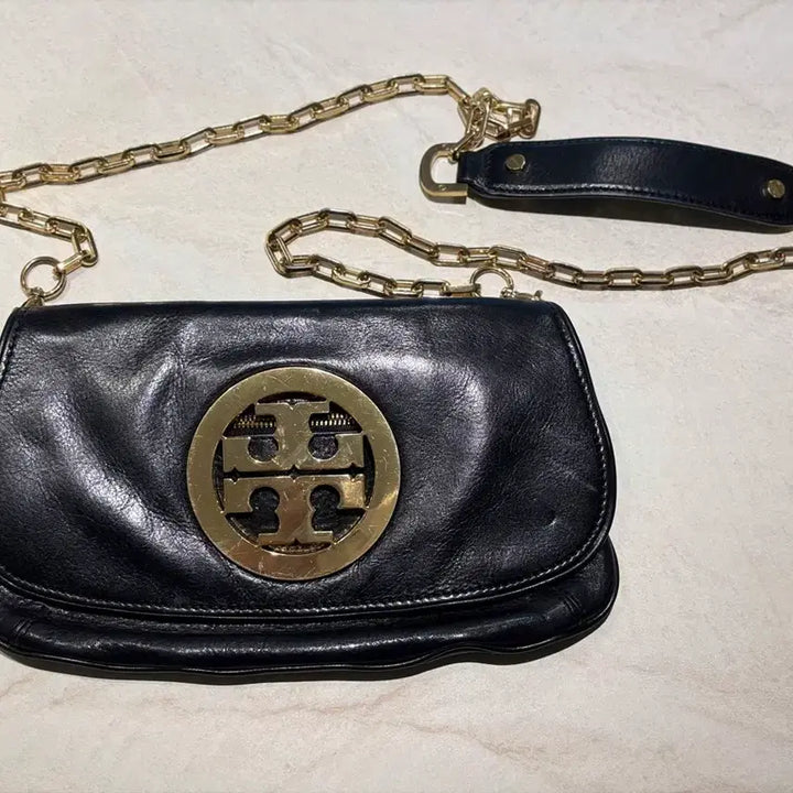 [BUNJANG] Tory Burch Black Leather Chain Shoulder Bag / 토리버치 블랙 레더 체인 숄더백