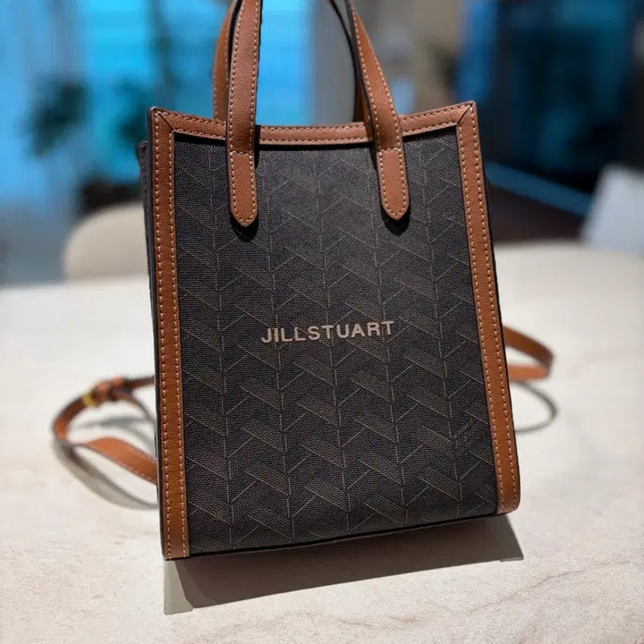 [BUNJANG] JILLSTUART Brown Pattern Mini Tote Bag / 질스튜어트 브라운 패턴 미니 토트백
