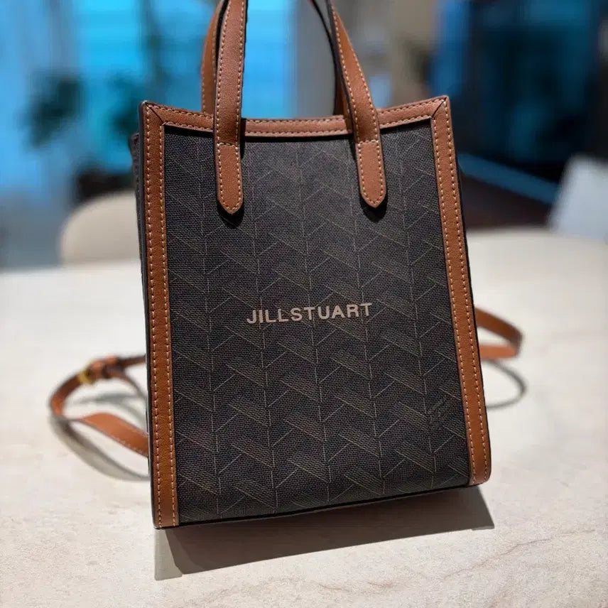 [BUNJANG] JILLSTUART Brown Pattern Mini Tote Bag / 질스튜어트 브라운 패턴 미니 토트백