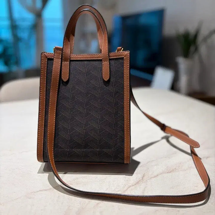 [BUNJANG] JILLSTUART Brown Pattern Mini Tote Bag / 질스튜어트 브라운 패턴 미니 토트백