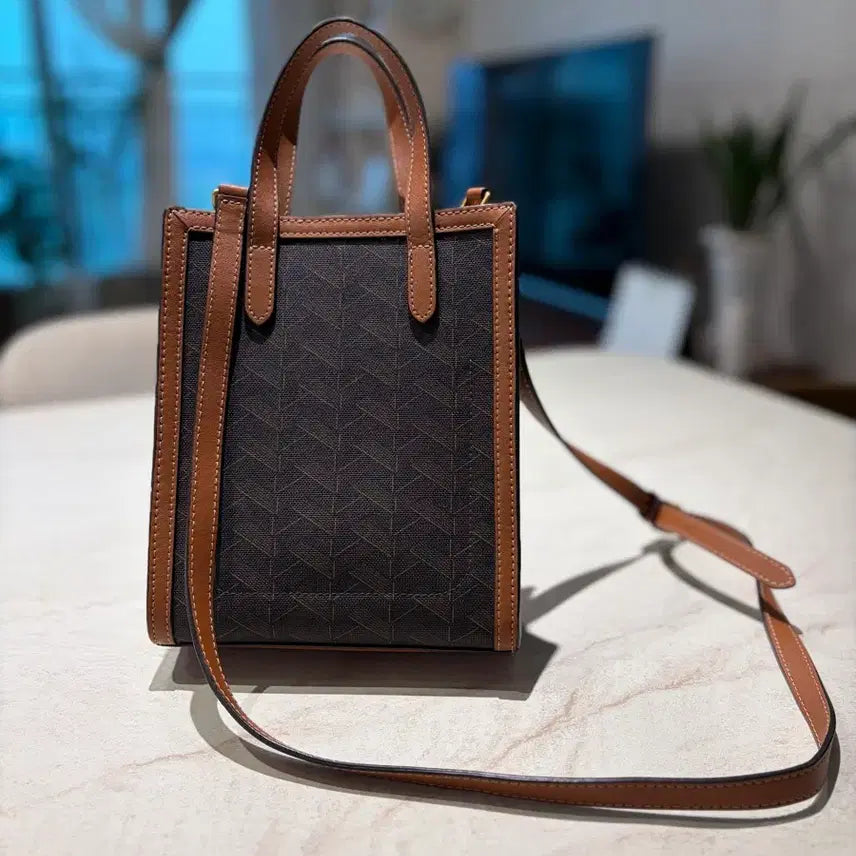[BUNJANG] JILLSTUART Brown Pattern Mini Tote Bag / 질스튜어트 브라운 패턴 미니 토트백