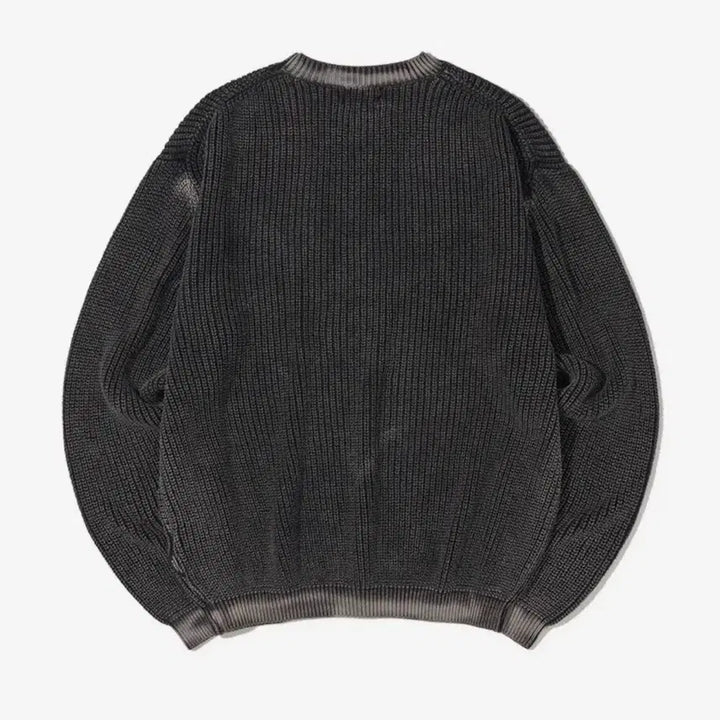 [BUNJANG] Urban Type Pigment Dyed Charcoal Knit M / 어반디타입 피그먼트 차콜 니트 M