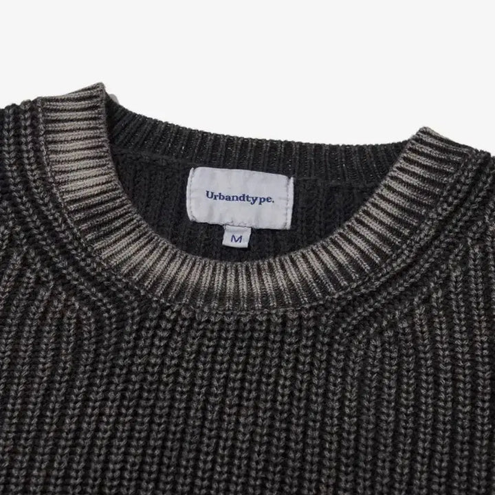 [BUNJANG] Urban Type Pigment Dyed Charcoal Knit M / 어반디타입 피그먼트 차콜 니트 M