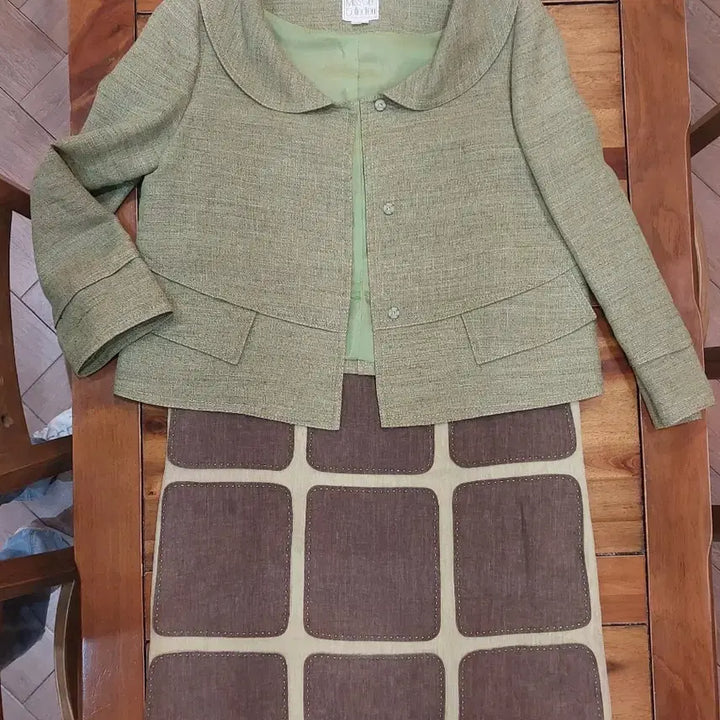 [BUNJANG] Miss Gee (Ji Chun Hee) Collection Linen Jacket + Sleeveless Linen Dress Set / 미스지 (지춘희) 컬렉션 린넨자켓 + 민소매 린넨 원피스 세트
