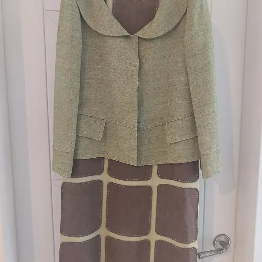 [BUNJANG] Miss Gee (Ji Chun Hee) Collection Linen Jacket + Sleeveless Linen Dress Set / 미스지 (지춘희) 컬렉션 린넨자켓 + 민소매 린넨 원피스 세트