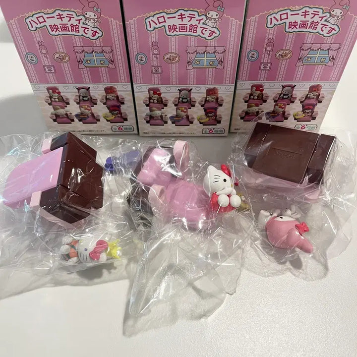 [BUNJANG] Sanrio Cinema Theater Kitty, My Melody Bundle Set Figures / (일괄) 산리오 영화관 극장 키티 마이멜로디 시네마 피규어