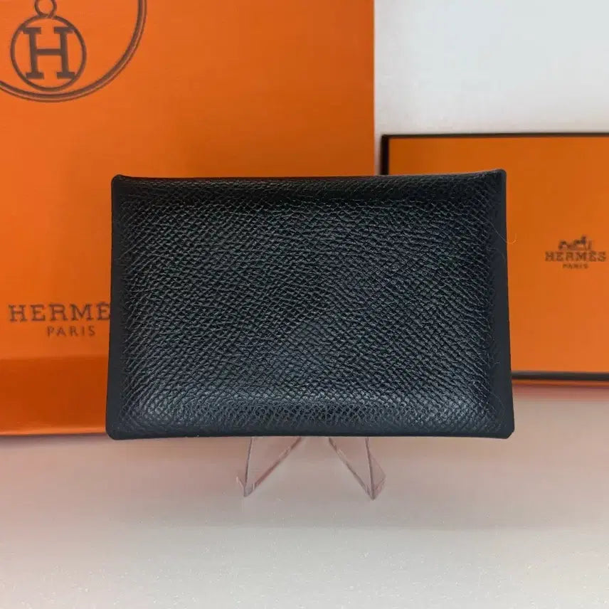 [BUNJANG] Hermès Calvi Card Holder Black Leather / (정품)에르메스 칼비 카드지갑 black