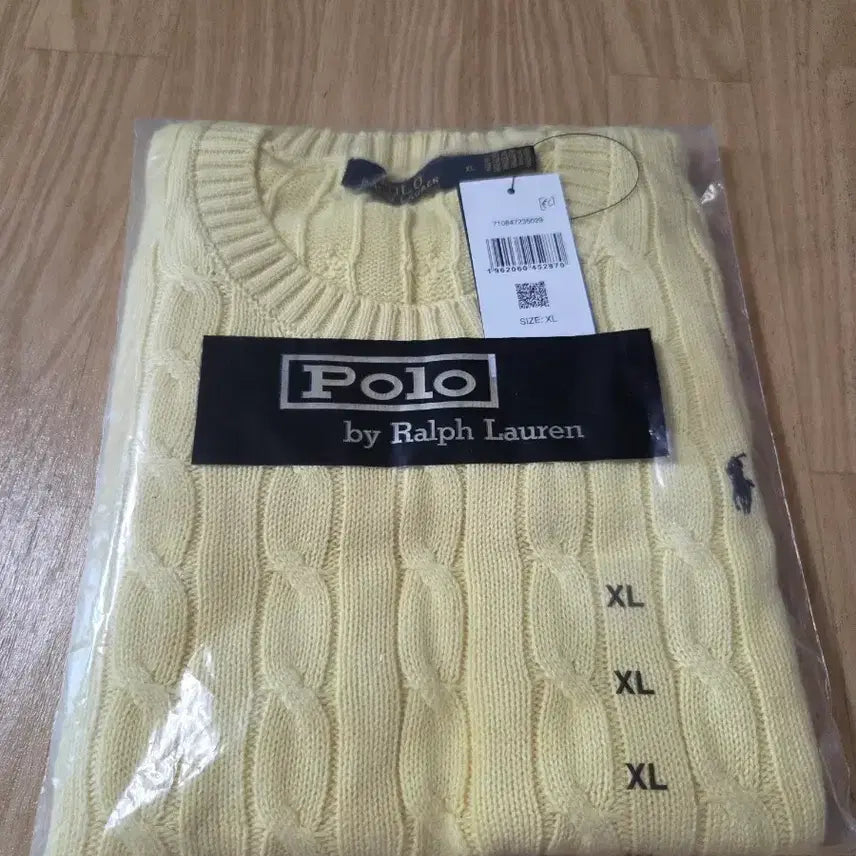 [BUNJANG] Polo Ralph Lauren Yellow Cable Knit Short Sleeve Sweater XL / 폴로 랄프로렌 옐로우 케이블 반팔 니트 XL
