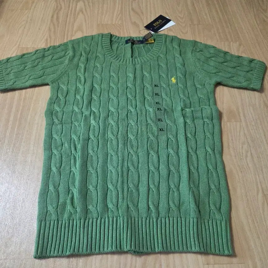 [BUNJANG] Polo Ralph Lauren Cable Knit Short Sleeve Sweater XL / 폴로 랄프로렌 케이블 반팔 니트 XL