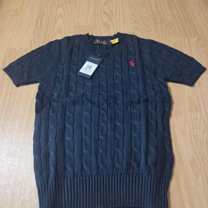 [BUNJANG] Polo Ralph Lauren Cable Knit Short Sleeve Knit Navy / 폴로 랄프로렌 케이블 반팔 니트 네이비