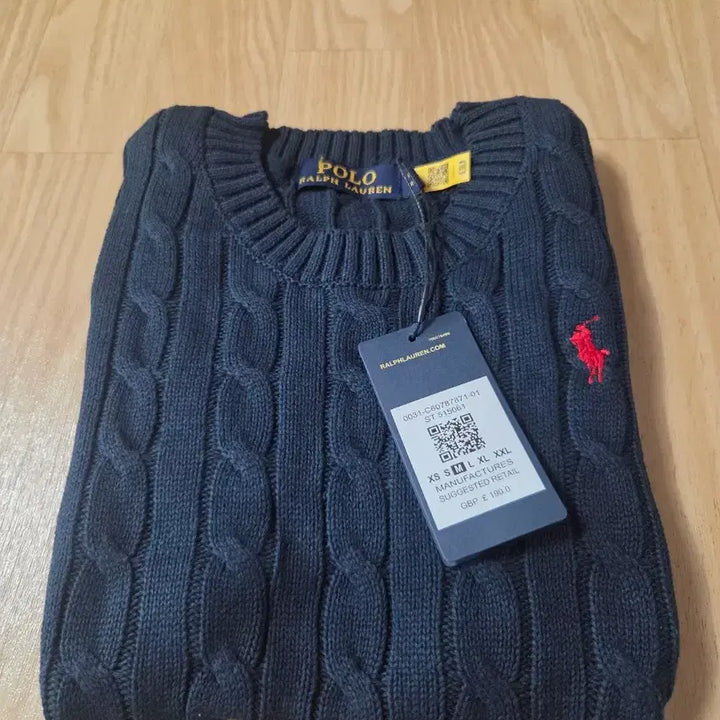 [BUNJANG] Polo Ralph Lauren Cable Knit Short Sleeve Knit Navy / 폴로 랄프로렌 케이블 반팔 니트 네이비