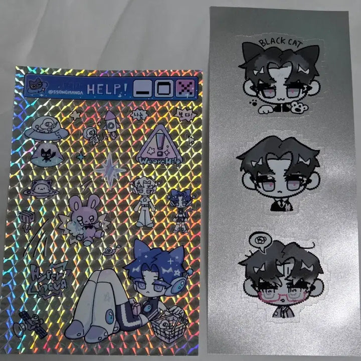 [BUNJANG] Ssangssang Universe Shopping Mall Hologram Sticker &amp; Sol Eum Eungwang Dot Sticker Set / 괴출 괴담출근 쏭쏭님 스티커