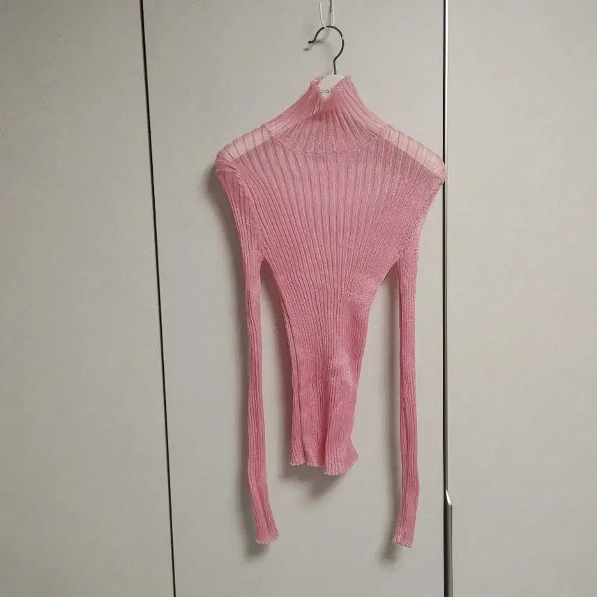 [BUNJANG] TIME Seethrough Ribbed Blouse / 한섬 타임 시스루 골지블라우스