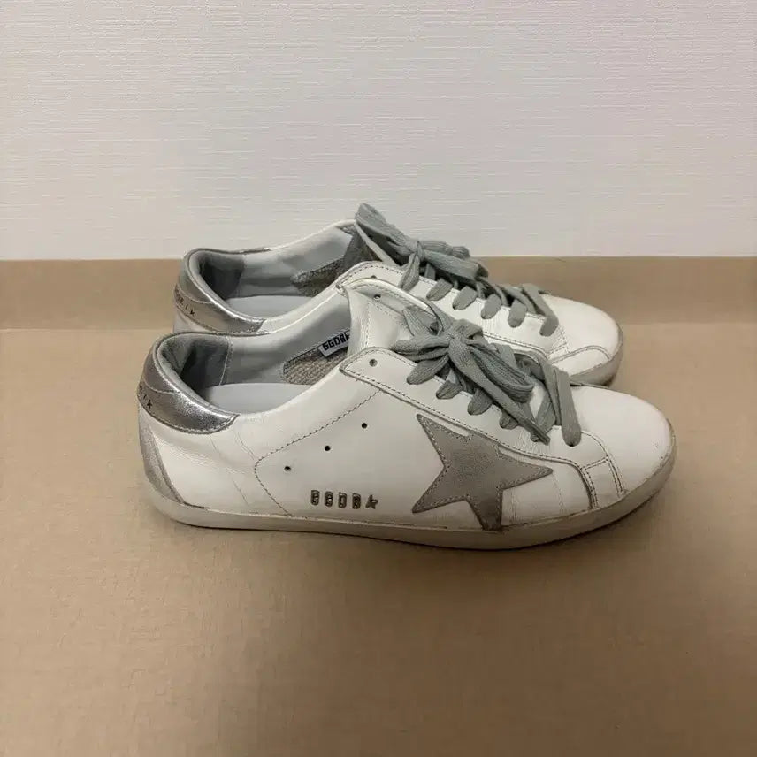 [BUNJANG] Golden Goose Superstar White Silver Tab Sneakers - Size 40 / 골든구스 슈퍼스타 화이트 실버탭 40