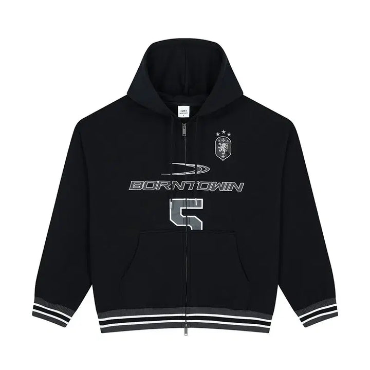 [BUNJANG] Born to Win 26SS Rugby Hoodie Zip-Up Jacket / 본투윈 26ss 럭비 후드 집업 자켓
