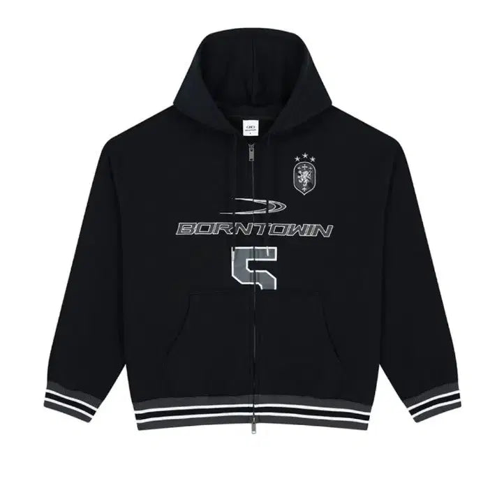 [BUNJANG] Born to Win 26SS Rugby Hoodie Zip-Up Jacket / 본투윈 26ss 럭비 후드 집업 자켓