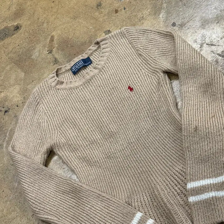 [BUNJANG] Polo Ralph Lauren Beige Knit Sweater Skirt / [정품] 폴로 랄프로렌 베이지 니트 스웨터 스커트