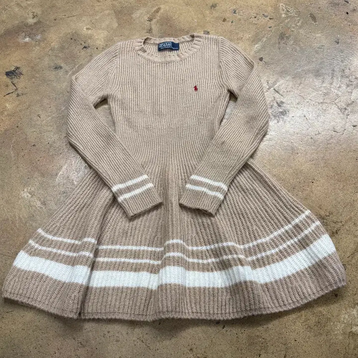 [BUNJANG] Polo Ralph Lauren Beige Knit Sweater Skirt / [정품] 폴로 랄프로렌 베이지 니트 스웨터 스커트