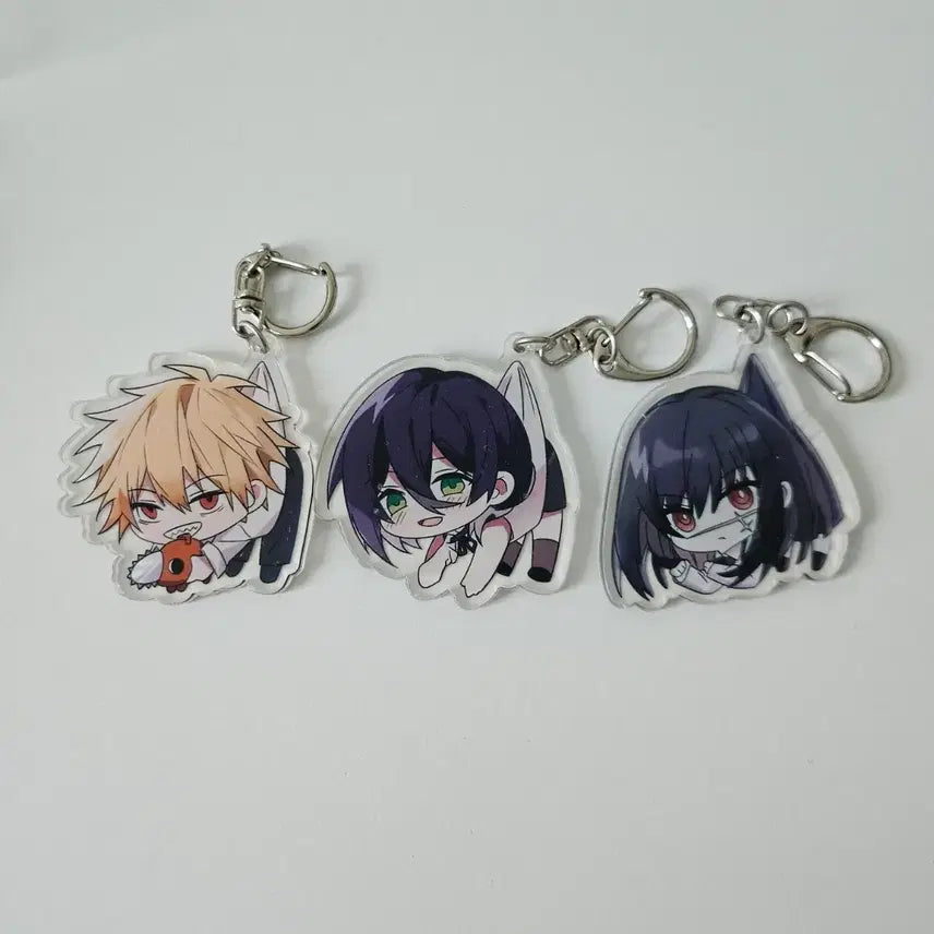 [BUNJANG] Chainsaw Man Dangling Acrylic Keychain Denji, Reze, Yoru Bundle Set / 체인소맨 대롱대롱 아크릴 키링 덴지 레제 요루 일괄