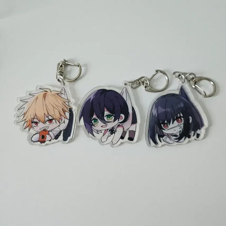 [BUNJANG] Chainsaw Man Dangling Acrylic Keychain Denji, Reze, Yoru Bundle Set / 체인소맨 대롱대롱 아크릴 키링 덴지 레제 요루 일괄