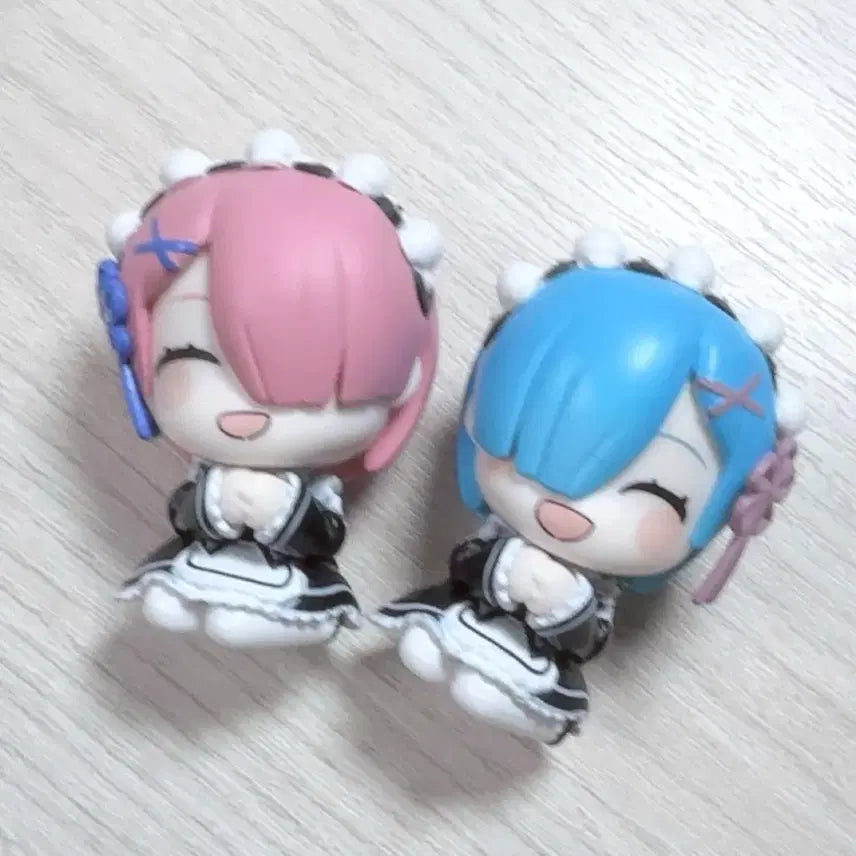 [BUNJANG] Re:Zero Rem &amp; Ram Mini Figure / 오늘만 ))리제로 람렘 미니 피규어 판매