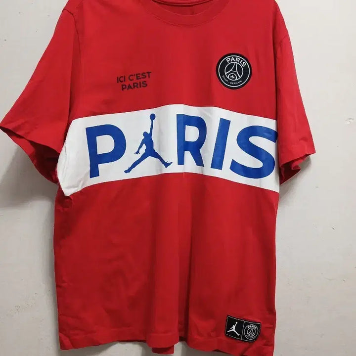 [BUNJANG] Nike Jordan Paris Saint-Germain Short Sleeve T-Shirt Red Size 3XL / 나이키 조던 파리 생제르망 반팔 티셔츠 레드 사이즈 3XL 115