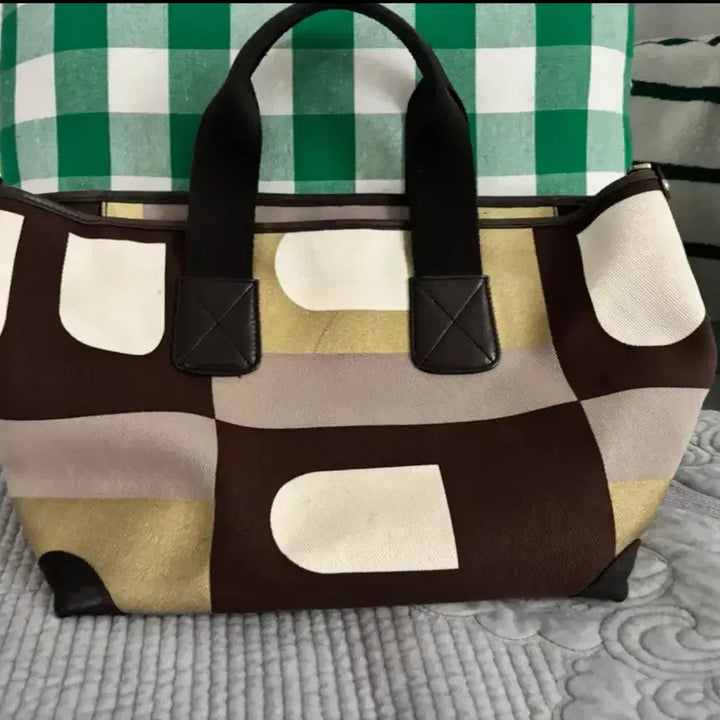 [BUNJANG] Bally Leather Canvas Tote Bag Brown / 발리 정품  토트백