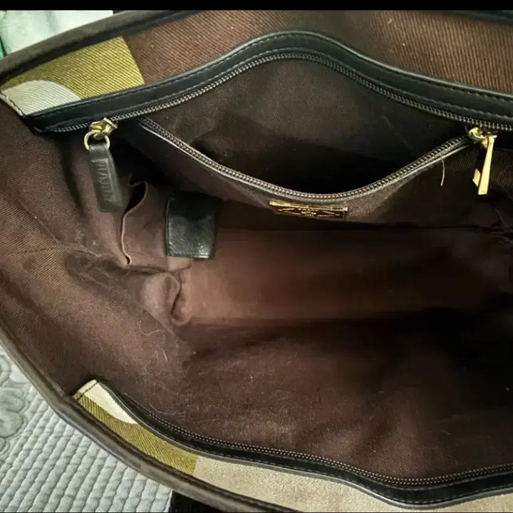 [BUNJANG] Bally Leather Canvas Tote Bag Brown / 발리 정품  토트백