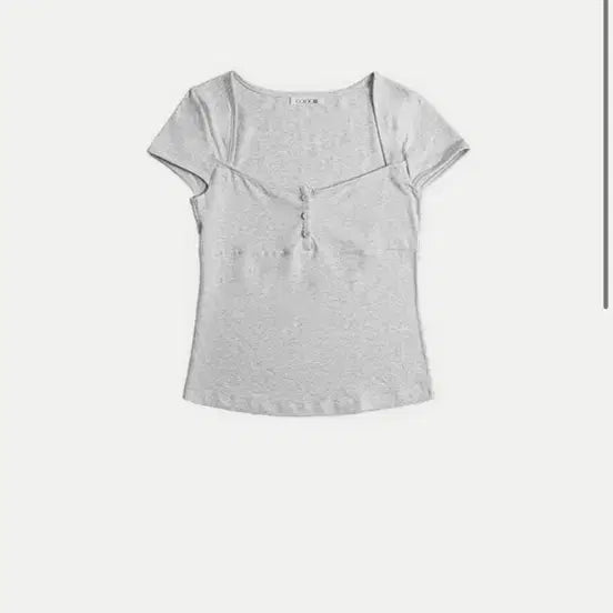 [BUNJANG] Colocoth Square Neck T-Shirt Oatmeal / 콜로코쓰 2버튼 스퀘어넥 티셔츠 오트밀