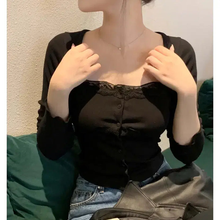 [BUNJANG] Zaenio Belle Lace Cardigan / 제니오 zaenio 벨 레이스 가디건(박현지 가디건)