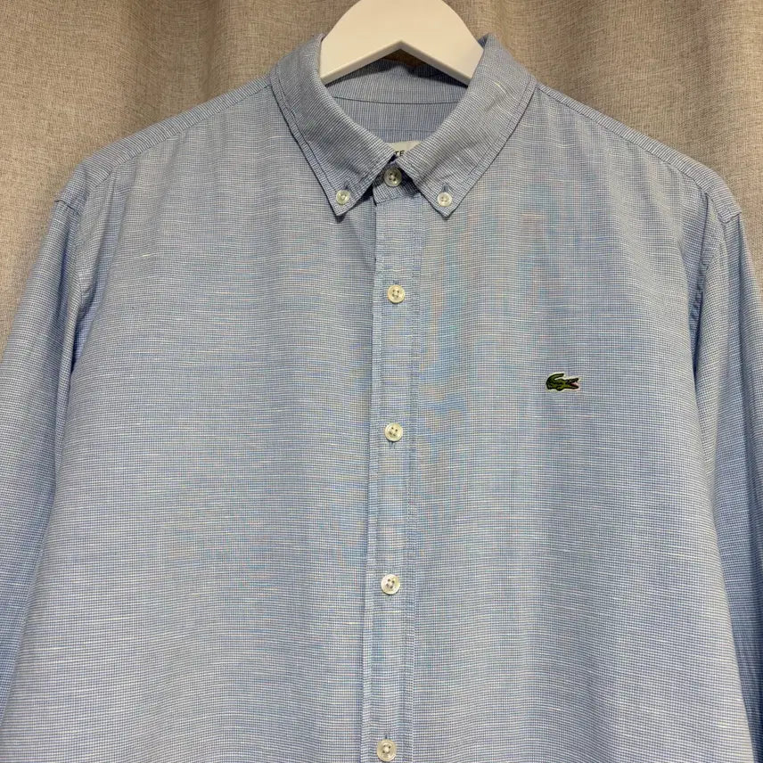 [BUNJANG] Lacoste Slim Fit Blue Check Shirt / 라코스테 슬림핏 블루 셔츠 105
