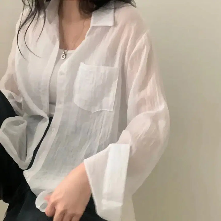 [BUNJANG] Sugar Powder Linen Shirt White / 에이블리 슈가파우더 린넨 셔츠 화이트