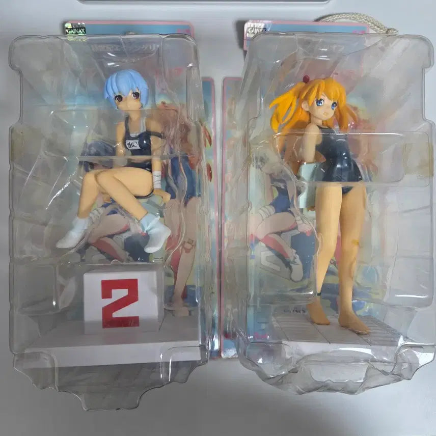 [BUNJANG] Evangelion Asuka &amp; Rei Swimsuit Figure Bundle Set / [일괄] 에반게리온 수영복 레이 아스카 피규어