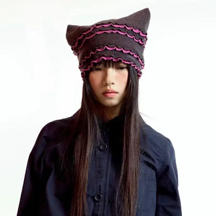 [BUNJANG] KOSEIO Low Edge Cat Beanie Brown / 코이세이오 로우 엣지 캣비니 브라운