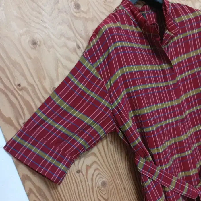 [BUNJANG] Benetton Check Rayon Dress / 베네통 체크 레이온 원피스