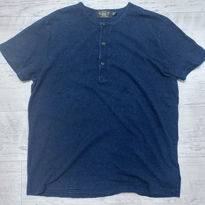 [BUNJANG] RRL Indigo Waffle Henley Short Sleeve XL / RRL 인디고 와플 헨리넥 반팔 XL