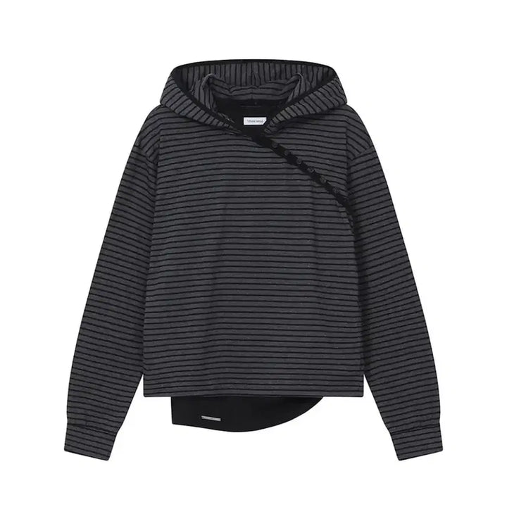 [BUNJANG] Miseki Seoul Button Layered Hoodie Charcoal / 미세키서울 버튼 레이어드 후디 차콜